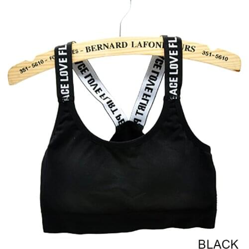 Sport Bra Women Fitness Top Letters Yoga Bra For Cup A-D Black White Running Yoga Gym Fitness Crop Top Women Push Up Sports Bras