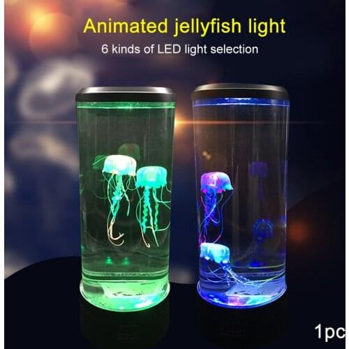 LED tower Jellyfish lamp night light change bedside lamp USB super power saving aquarium home decoration lamp