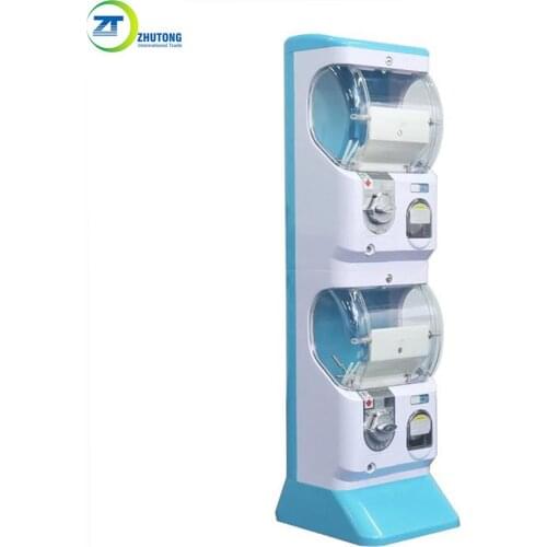 High quality Zhutong colorful two layer 45~75mm gashapon twisting egg capsule toy vending machine