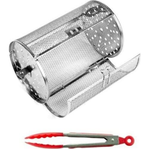 Stainless Steel Oven Roast Basket & BBQ Clip / Rotisserie Grill Basket Baking Rotary Nuts Beans Peanut Basket BBQ Grill Bakeware