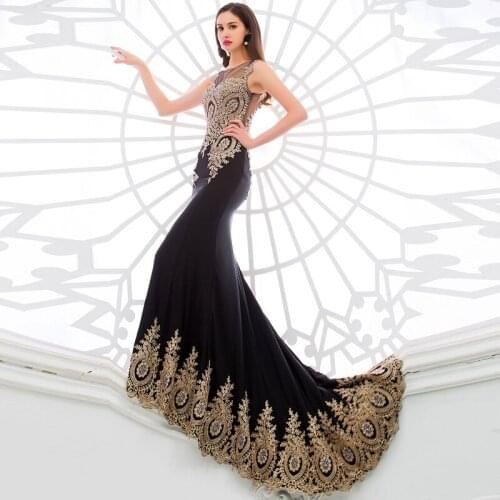 Vestido de noiva Black Red Long Mermaid Women Formal party prom Gown lace appliques robe de soiree 2018 bridesmaid dresses