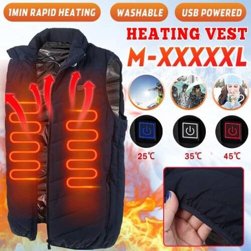 Winter Smart Temperature Control USB Heated Vest Men Women Electric Heated Jacket Thermal Vest Jacket Heating Vest Warm Jcket