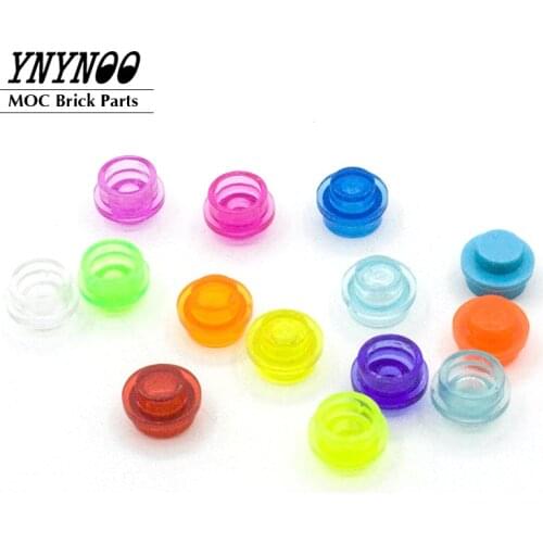 100Pcs/lot Trans-Clear Plates Parts 4073 Plate Round 1x1 with Solid Stud MOC Building Block Bricks DIY Toys Compatible with 6141
