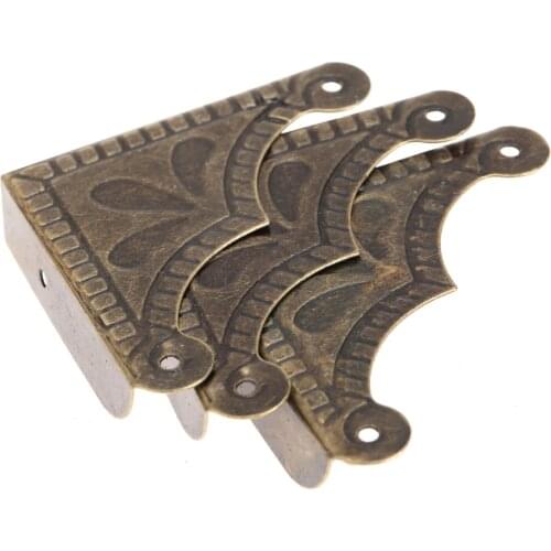 12pcs Corner Brackets for Scrapbook Bronze Corner Wooden Box Edge Cover Corner Protector Furniture Decorative
