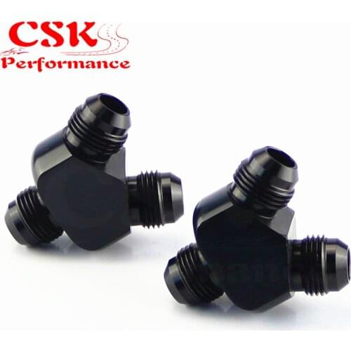 2PCS AN8 AN-8 Inlet AN8 8AN Outlet Y Block Car Aluminum Alloy Fittings Adapter
