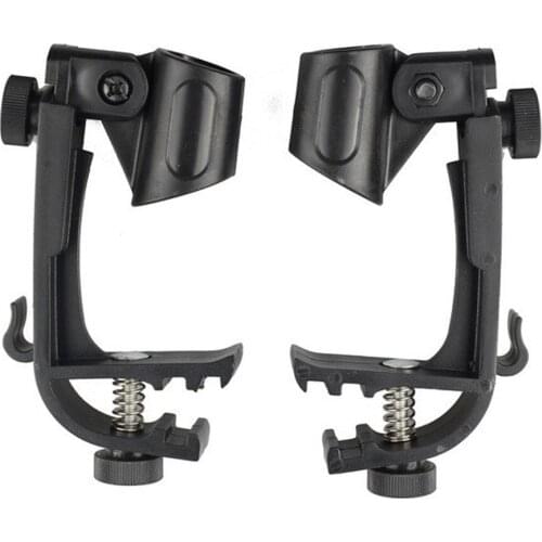 2 Pcs Adjustable Clip On Drum Rim Shock Mount Microphone Mic Clamp Holder M00661 For Percussion Instruments Mounts Stands Tools