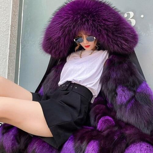 2020 Winter brand Jacket Women Long Parka Real Fox Fur Coat Natural Removable liner Thick warm Streetwear Parkas Overcoat M~4XL