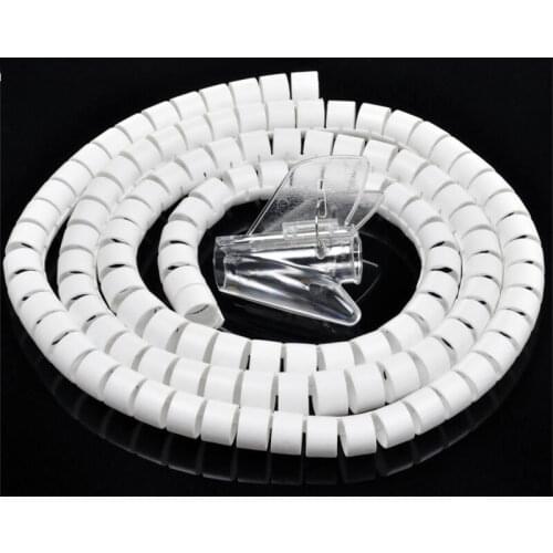 Free Shipping 28mm*5m Spiral Cable Wire Wrap Tube Computer Manage Cord Cable Sleeves Spiral Flexible PE cable sleeve