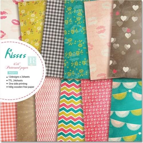 6" 12 Sheets Kiss Kiss Scrapbooking Origami Art Background Paper Pad Card Making DIY Photo Ablum Craft Paper Pack