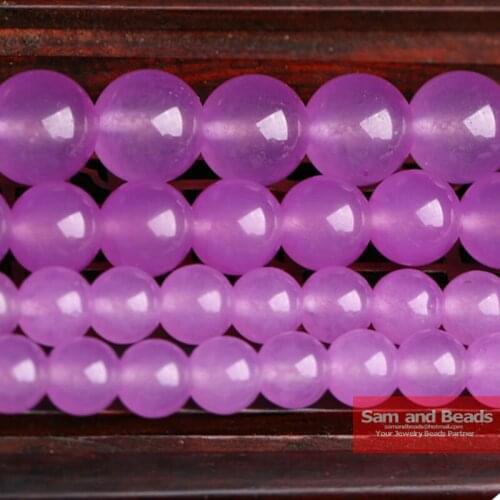 Free Shipping Natural stone Purple Chalcedony Beads For Jewelry Making Diy Bracelet Strand 16" PJB01