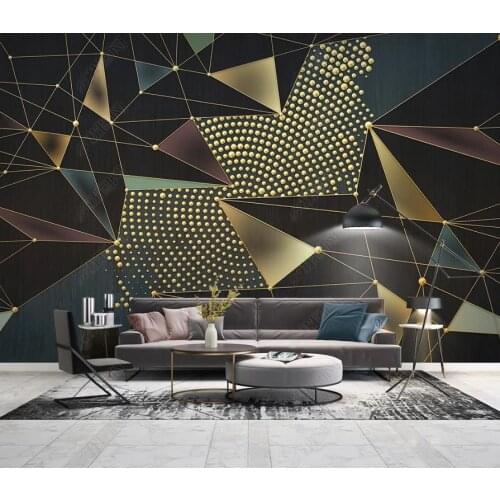 Home Decor Retro 3d Wallpaper Geometric line relief TV Background Waterproof Murals For House Decoration