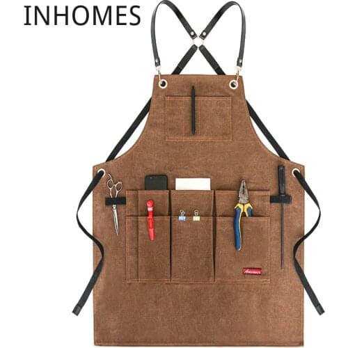 Custom Print Logo Work Apron Men Women Handmade Carpenter Gardening Milk Coffee Barber Baking Stylist Clothes delantal cocina