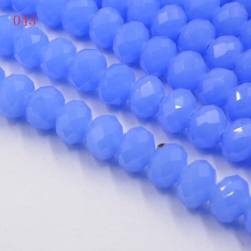 FLTMRH Non-hyaline Blue Color 6mm 50pcs Rondelle Austria faceted Crystal Glass Bead Loose Spacer Round Bead Jewelry Making