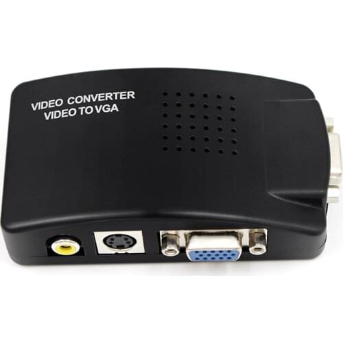AV Video S-Video VGA To VGA Converter Adapter cable CRT/LCD monitor switch box For CCTV Camera DVD DVR PC