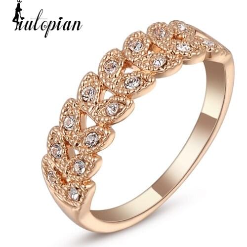 Iutopian Brand Rose 2014 Ring Made With Austrian Crystal Stellux Top Quality Wholesale 1#RG95683