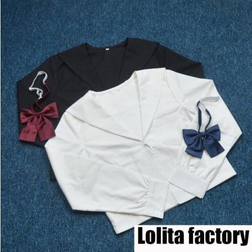 LONG SLEEVE SHORT navy Japanese JK Set CHERRY Girls student School Women Novelty Sailor Suits Yankee Girl cosplay Uniform JKL024