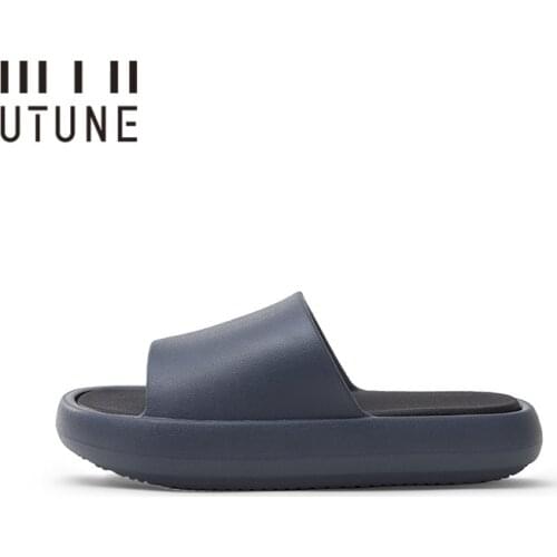 UTUNE Summer Outside Slippers Men Shoes EVA Soft Outdoor Sneaker Platform Slides Women Thick Sole Non-slip Beach Sandals Indoor