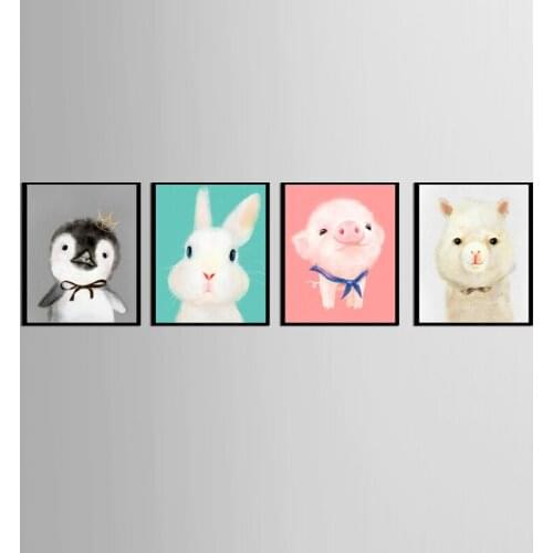 4 Pieces/set Hot selling modern Cartoon series Wall Art Picture Canvas Oil Painting Print For Living Room Home Decor(No Framed)
