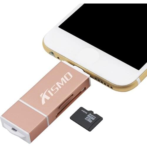 Kismo Micro SD TF Memory Card Reader Adapter For iphone X 8 7 6 Plus iPad Android OTG Memory Card Reader