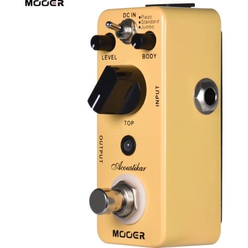 MOOER Acoustikar Guitar Pedal Acoustic Guitar Simulator Guitar Effect Pedal True Bypass with 3 Modes (Piezo/Standard/Jumbo)