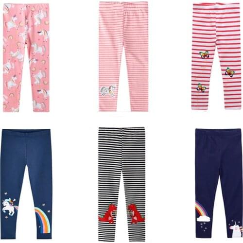 New spring, summer and autumn 2020 childrens pure cotton childrens Leggings and girls' spring embroidered trousers