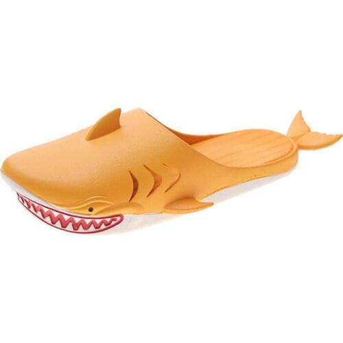 Men and women fun shark slippers female summer 2021 new Baotou shoes couple sandals slippers