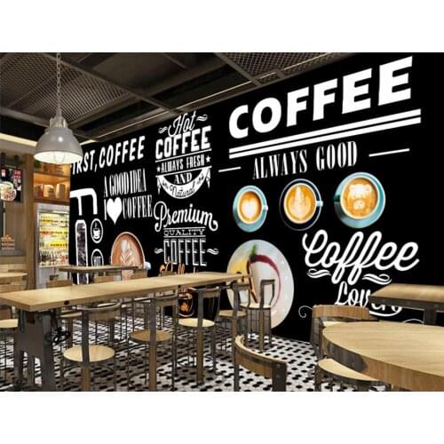 Custom retro wallpaper,coffee,3D three-dimensional murals for the cafe restaurant hotel background wall PVC wallpaper