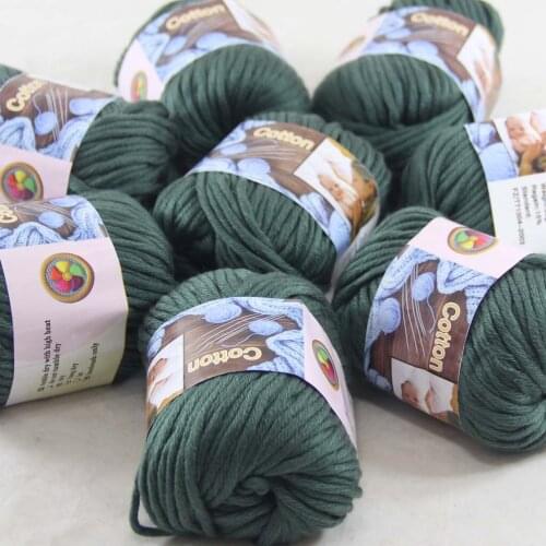 Sale 8Ball x 50g Super Soft Pure Cotton Chunky Shawl Hand Knitting Yarn Scarves Shawls 42219 Dark Green