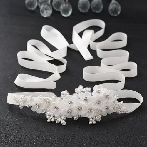 TRiXY S355 Charming Flowers Belts for Women Bridal Belt Rhinestone Belt Wedding Belt Sash Bride Belt Bridal wedding Accessories