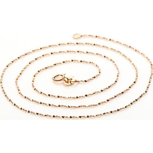 925 Sterling Silver Rose Gold Star Link Chain Necklace 45cm For DIY Pendant Use Dropshipping S-N10