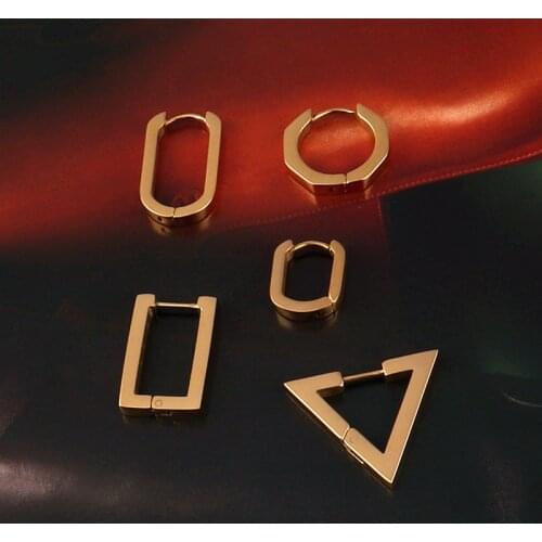 Stainless Steel Earring For Women Triangle Earrings Men Geometry Square Earrings Punk Minimalist Women Jewelry Earrings