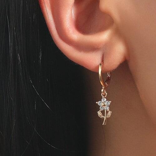 New Fashion Gold Hoop Earrings Hip Hop Crystal Hoop Earrings For Women Brincos 2021 Trend Jewelry Gift