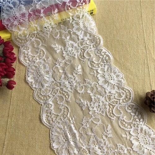 Wide Stretch Wedding Dress 2021 Bazin Riche Getzner Hem Decoration Swiss African Lace Fabric E1055 17cm White Elastic