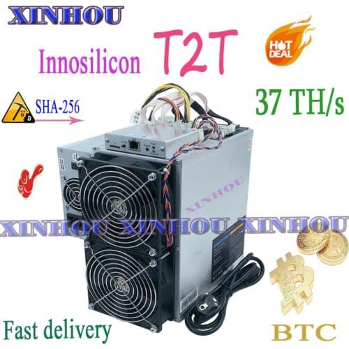 Old ASIC Miner Innosilicon T2T 37T BTC miner with PSU better than T3 Antminer S17 T17 S17e T17e S9 S9k S9SE T9+ M21 M21S M20S E9