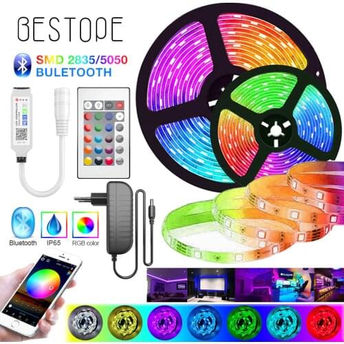 2M-30M LED RGB 5050 Strip Lights SMD Flexible Bluetooth Ribbon 2835 NON Waterproof RGB LED Light Tape Diode DC 12V Control