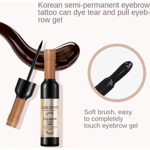 Peel Off Eyebrow Tattoo Gel Black Coffee Gray Red Wine Tattoo Brow Gel Tint Waterproof Peel Off Eye Brow Tattoo Dye Eyebrow
