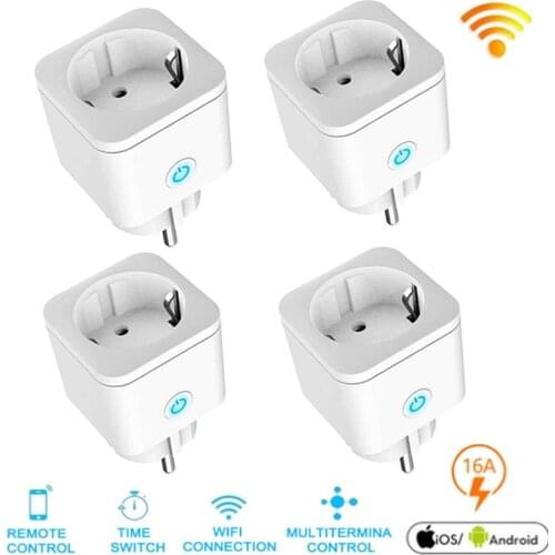 New WiFi Smart Plug 16A EU Smart Plugs Remote Voice Control Power For Alexa Google Home Enchufe Inteligente