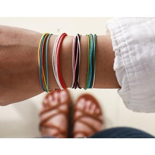 Tocona Colorful Bangles Set Jewelry Gift DIY Charm Rope Bracelet Rainbow Lots Braid Strands Friendship Handmade Bracelet C16101
