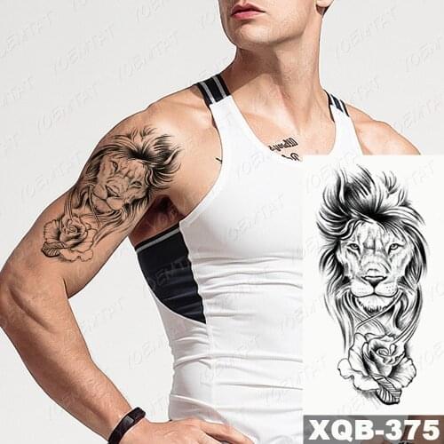 Waterproof Temporary Tattoo Sticker Geometric Tiger Wolf Death Flash Tattoos Leopard Totem Body Tatto Arm Tatoo for makeup women