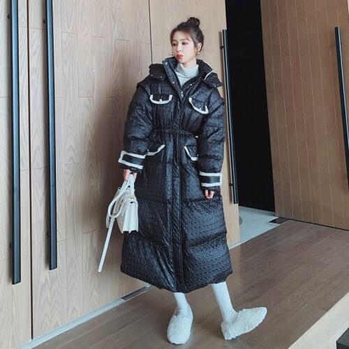 Womens Clothes New Winter Down Cotton Thick Long Korean Loose High Quality Fashion Top White Duck Casual Material Jacket Female