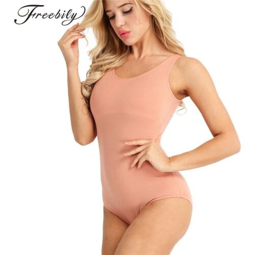Women Stretchy Sleeveless Built In Shelf Bra Ballet Leotards Ballet Dancewear Adult Dancer Practice Clothes Gymnastics Leotards