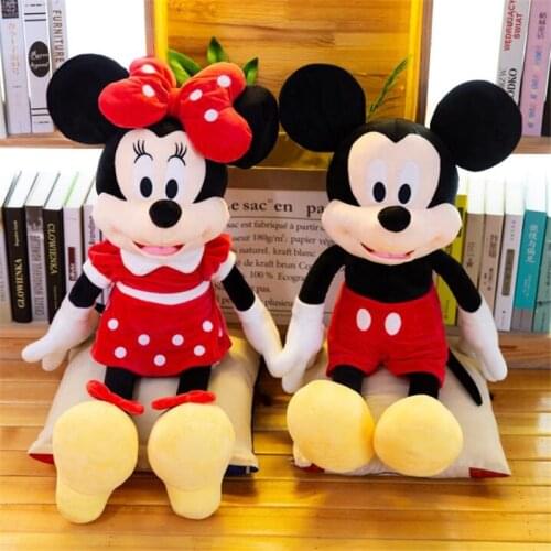 40-100cm 1 Pair Red Mickey Mouse Minnie Cartoon Stuffed Plush Dolls Toy For Girl Children Birthday Christmas Gift,Wedding Gift