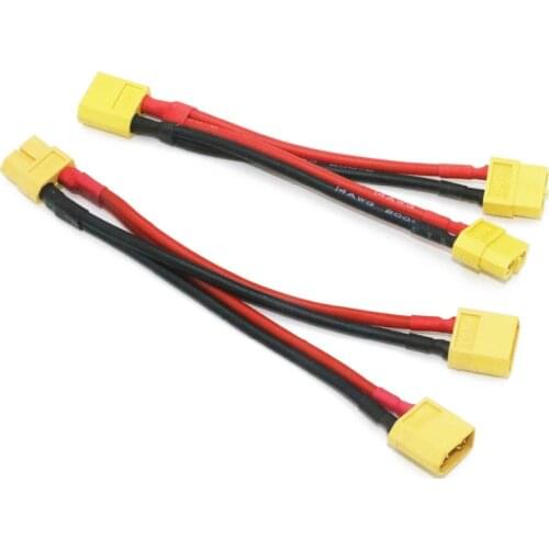 1pcs Xt60 Parallel Battery Connector Cable Dual Extension Y Splitter Silicone Wire