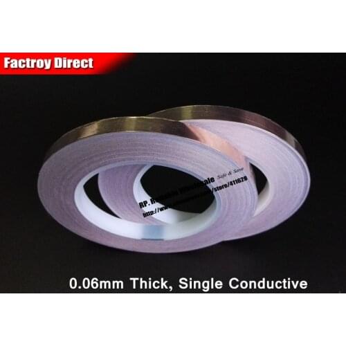 2 Roll 7mm Adhesive Copper Foil Tape, One Side Sticky Conductive Copper Foil Strip for EMI Shielding, Stained Glass Work