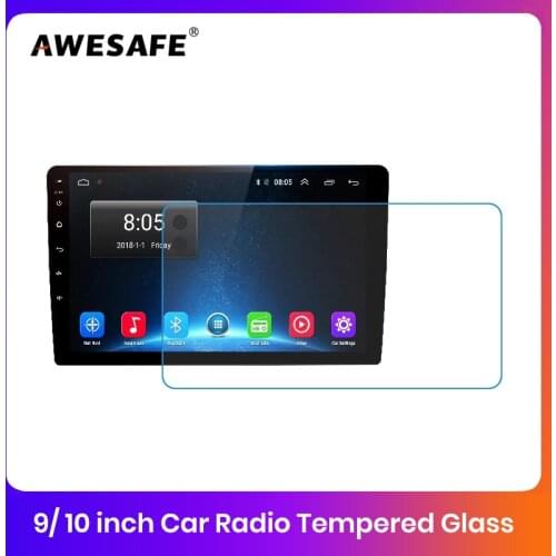 2pcs/lot AWESAFE Car Radio Tempered Glass Film 9/10 inch Waterproof Scratch resistant Explosion proof screen protector