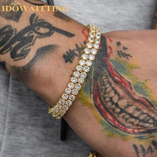 High Quality Single Row Stone Iced Out Bling 5A Cubic Zirconia 3MM Tennis Chain Hip Hop Mens Engagement Tennis Bracelet For Boy