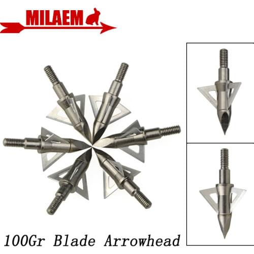 3/6/12pcs Archery Blade Arrowhead Target Arrow Point Tips 100Gr Broadheads Stainless Steel Hunting Shooting Arrow Accessories