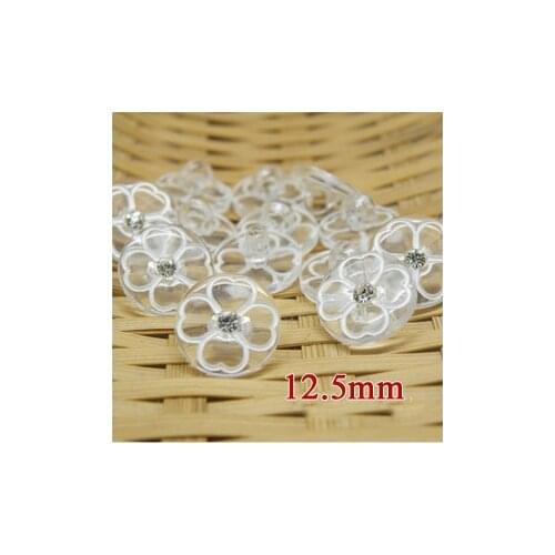 30pcs/lot Fashion Flower Buttons Sewing Crystal Buttons with Rhinestone for Shirt Garments(SS-240)