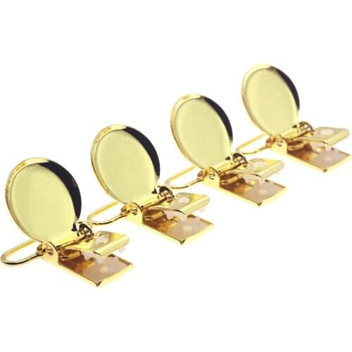 Free Shipping 30Pc Gold Round Shape Pacifier Suspender Clips Baby Pacifier Holder Attache Soother Sucette Crafts for 25mm Ribbon