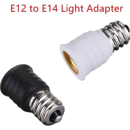 2pcs Conversion Lamp Holder Adapter Converter E12 To E14 Lamp Base Socket For LED Halogen Light Bulb Black White